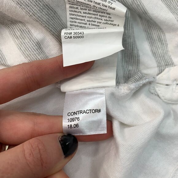 Calvin Klein Polo Shirt Men XL Extra Large White Grey Stripe Cotton Short Sleeve - Picture 7 of 11